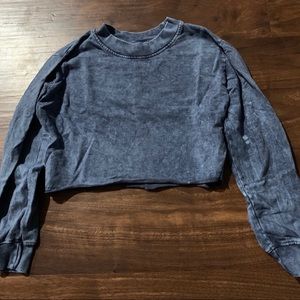 Blue Vanilla Star Crop Top Sweatshirt